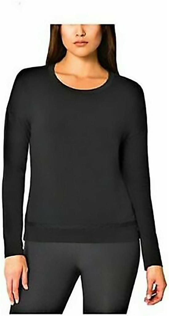 MONDETTA Womens Relaxed Knit Drape Top, BLACK, XL